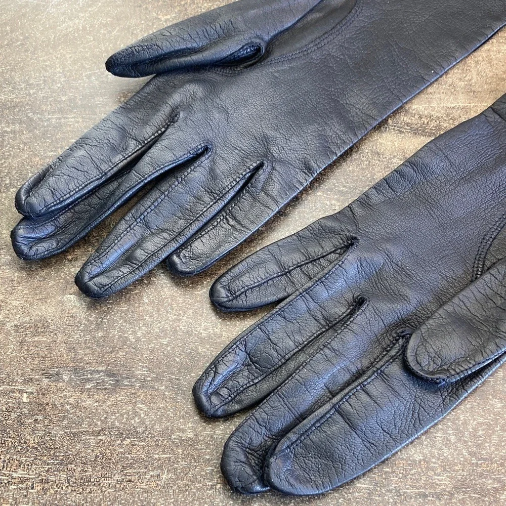 VTG‎ Elegant Black Kid Leather 12.5